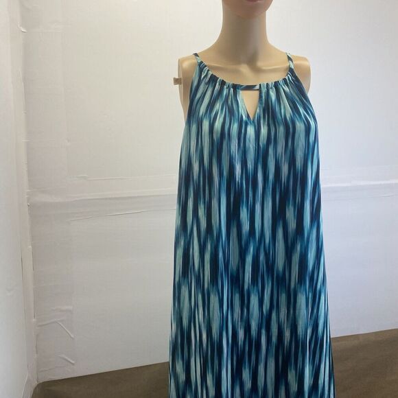 Lane‎ Bryant Women's Plus size 14/16 Green Stripe Beach Flowy Lined Dress Used - Picture 1 of 13